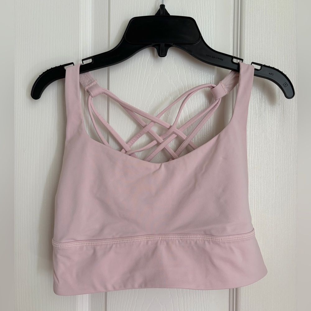 Lululemon Light Pink Free to be Wild longline bra 8